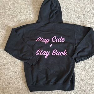 Stay Cute + Stay Back Hoodie size small